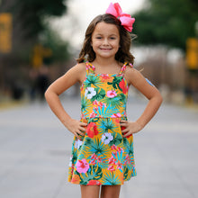 Hawaiian Hibiscus Floral Tropical Kids Swing Dress Summer Big Little Girls Children's Wear by AnnLoren