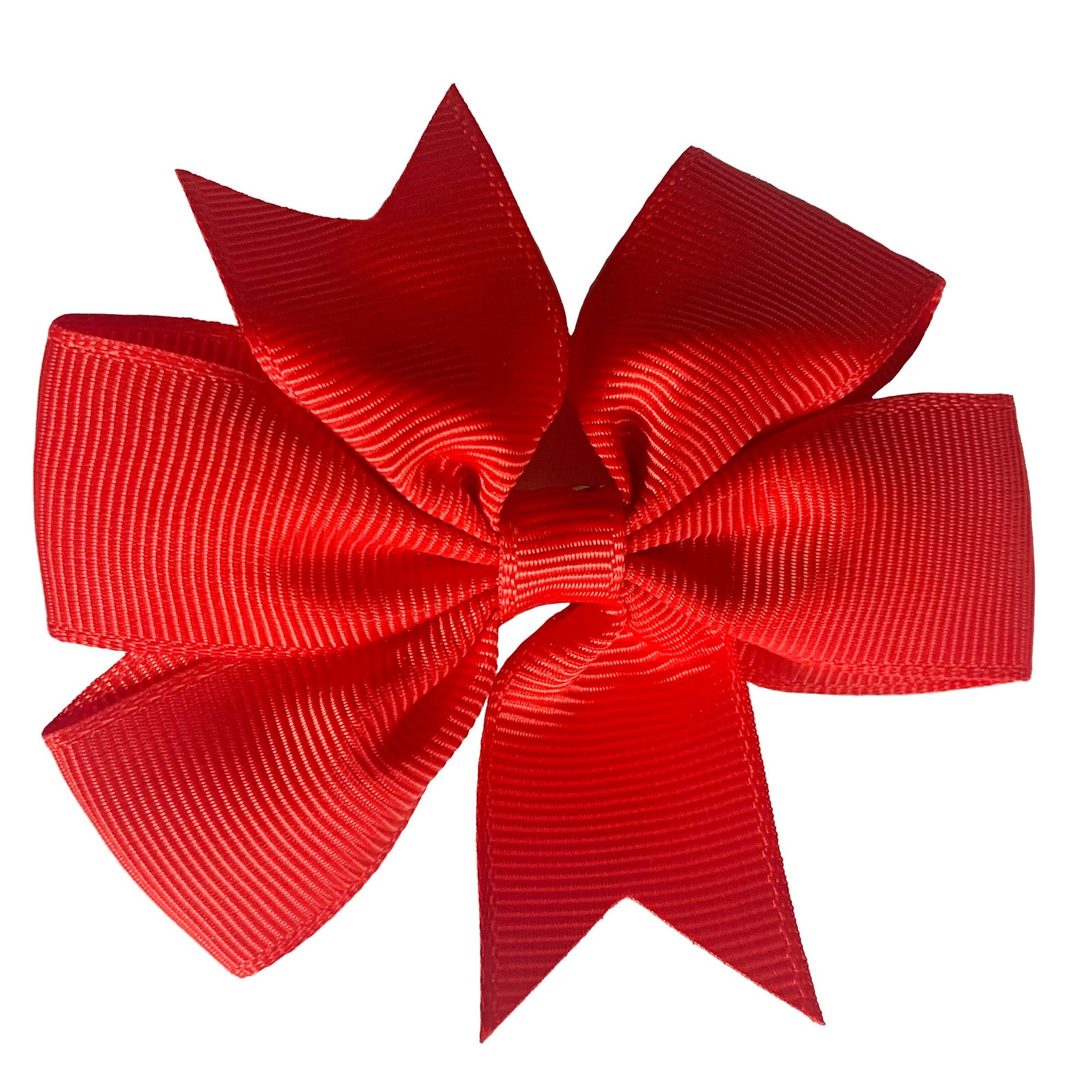 Set of 3- RED 3" Ribbon Bow Clips