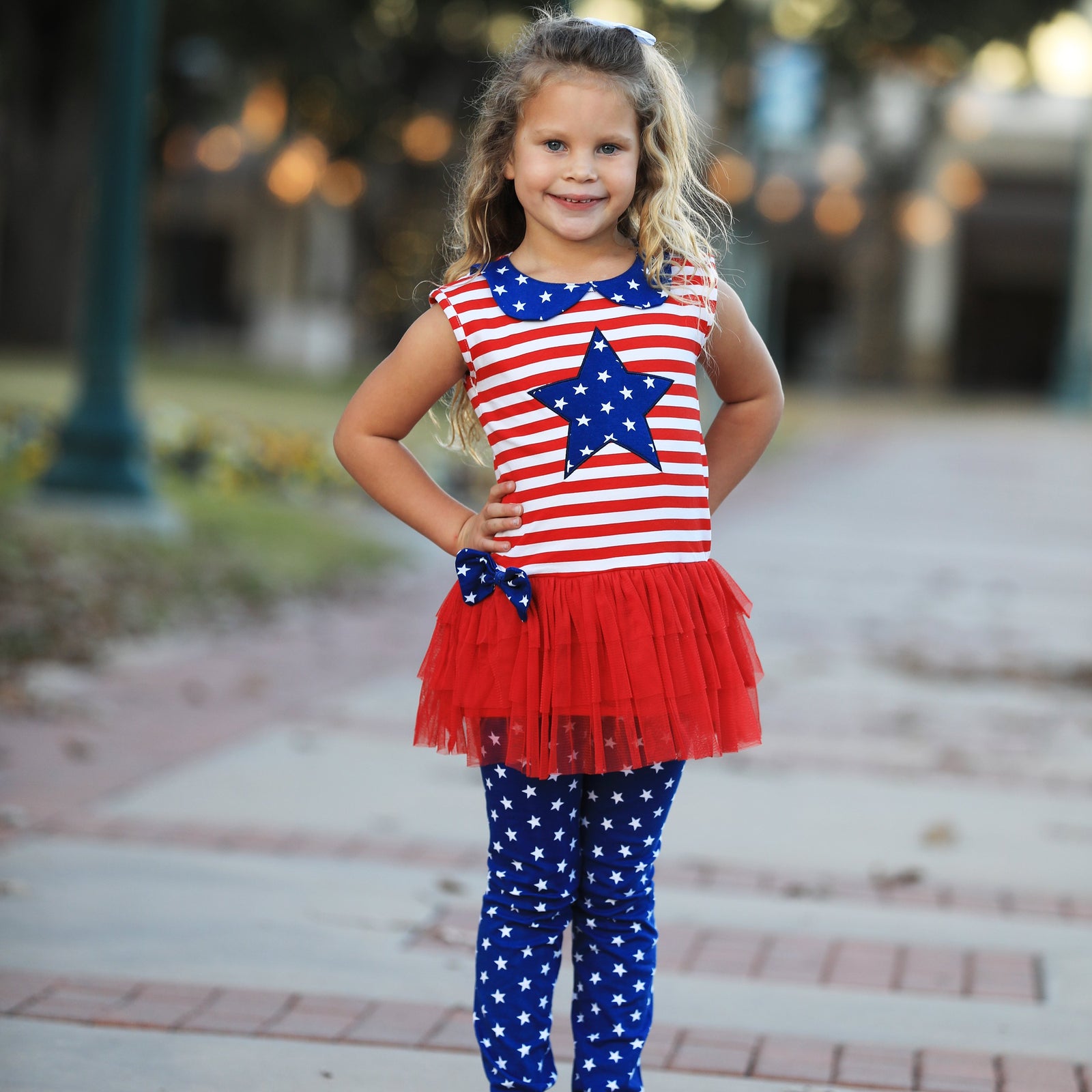 Red White & Blue '4th of July Tunic Leggings Holiday Big Little Girls Clothing by AnnLoren