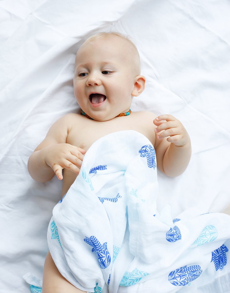 Hamsa Soft Organic Cotton Swaddle for Home or On the Go