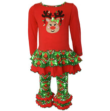 Winter Holiday Rudolph Reindeer Girls Tunic and Legging Set for Size 2/3T-9/10 by AnnLoren