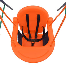 Orange Weather Resistant Swing Set with Safety Harness for Toddler on Indoor or Outdoor