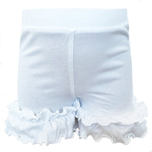 White Knit Ruffle Girls Shorts 4/5T-7/8 by AnnLoren