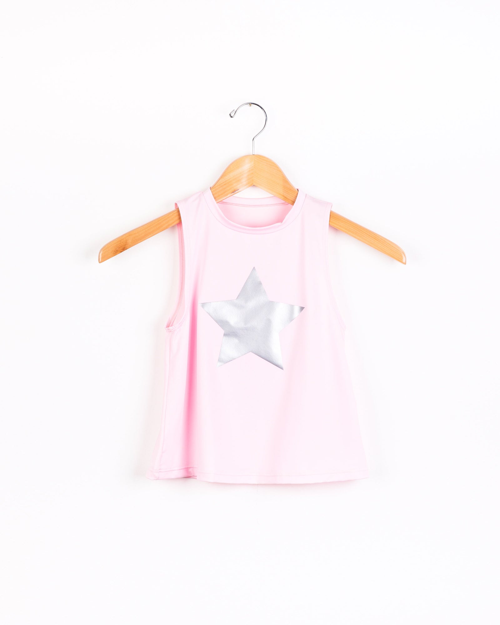 Big Star Pink Celestial Print Sleeveless Dry Fit Kids Girl's Tank