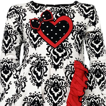 Winter Damask Valentine's Heart Holiday Dress Girls Tunic & Leggings Set for Sizes 2/3T-9/10 by AnnLoren