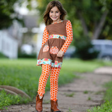Orange Holiday Pumpkin Patch Autumn Thanksgiving Girls Dress & Leggings 2/3T-9/10 by AnnLoren