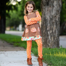 Orange Holiday Pumpkin Patch Autumn Thanksgiving Girls Dress & Leggings 2/3T-9/10 by AnnLoren