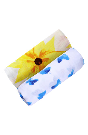 Glowing Garden Soft Organic Cotton Swaddle Set for Home or On the Go