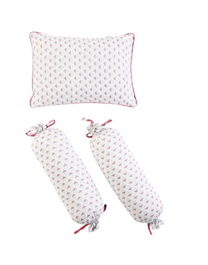 Miami Hypoallergenic Cotton Pillow & Bolster Set