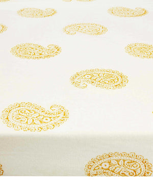 Mustard Paisley Fitted Handcrafted Ultra Soft Cotton Crib Sheet