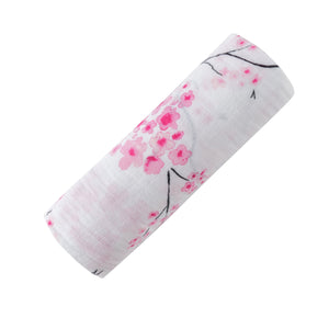 Cherry Blossom Soft Organic Cotton Swaddle for Home or On the Go
