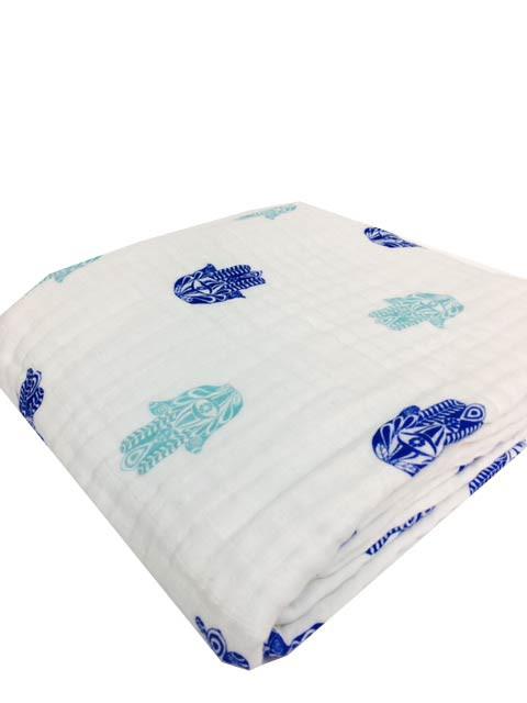 Hamsa Organic Cotton Snug Blanket for Home or On the Go