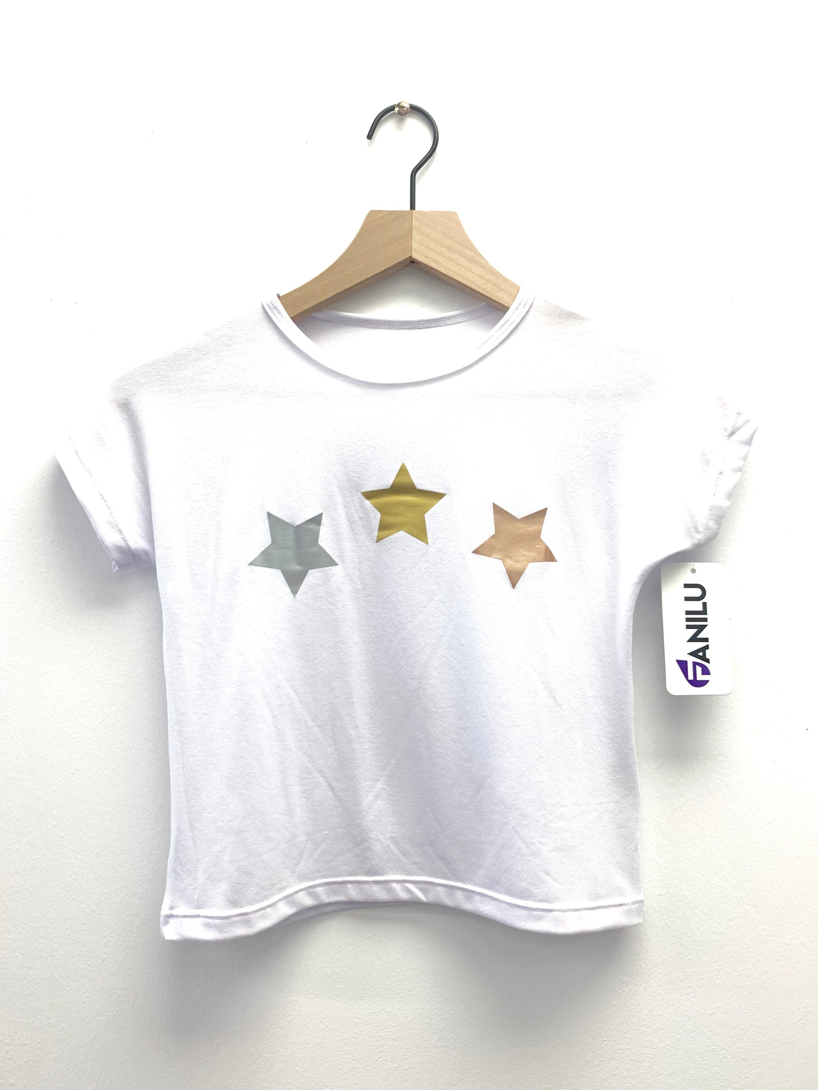Stars Gold Rose Gold Silver Tee