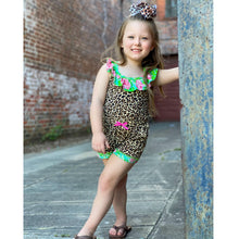 Leopard Floral Spring Summer One Piece Little Big Girls Jumpsuit Clothing Sizes 2/3T - 11/12 by AnnLoren