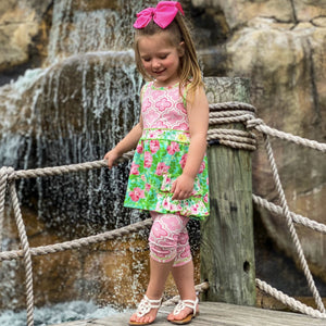 Floral Dress Leggings Little Toddler Big Girls' Clothing Set Spring Summer by AnnLoren