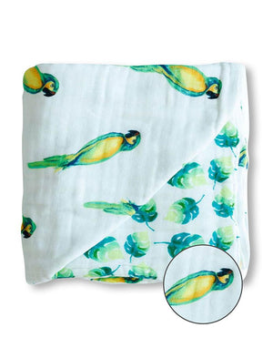 Parrots Organic Cotton Snug Blanket for Home or On the Go
