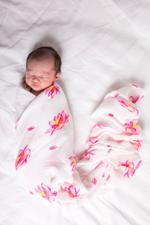 Enchanted Garden Soft Organic Cotton Swaddle Set for Home or On the Go