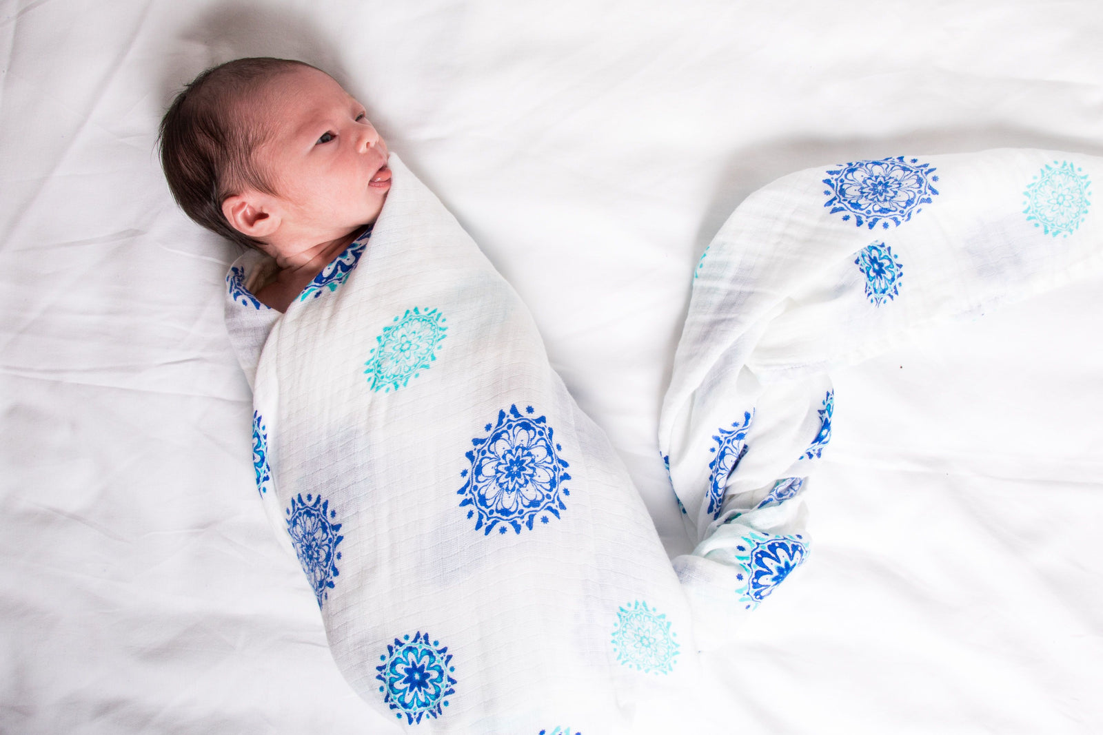 Mandala Soft Organic Cotton Swaddle for Home or On the Go
