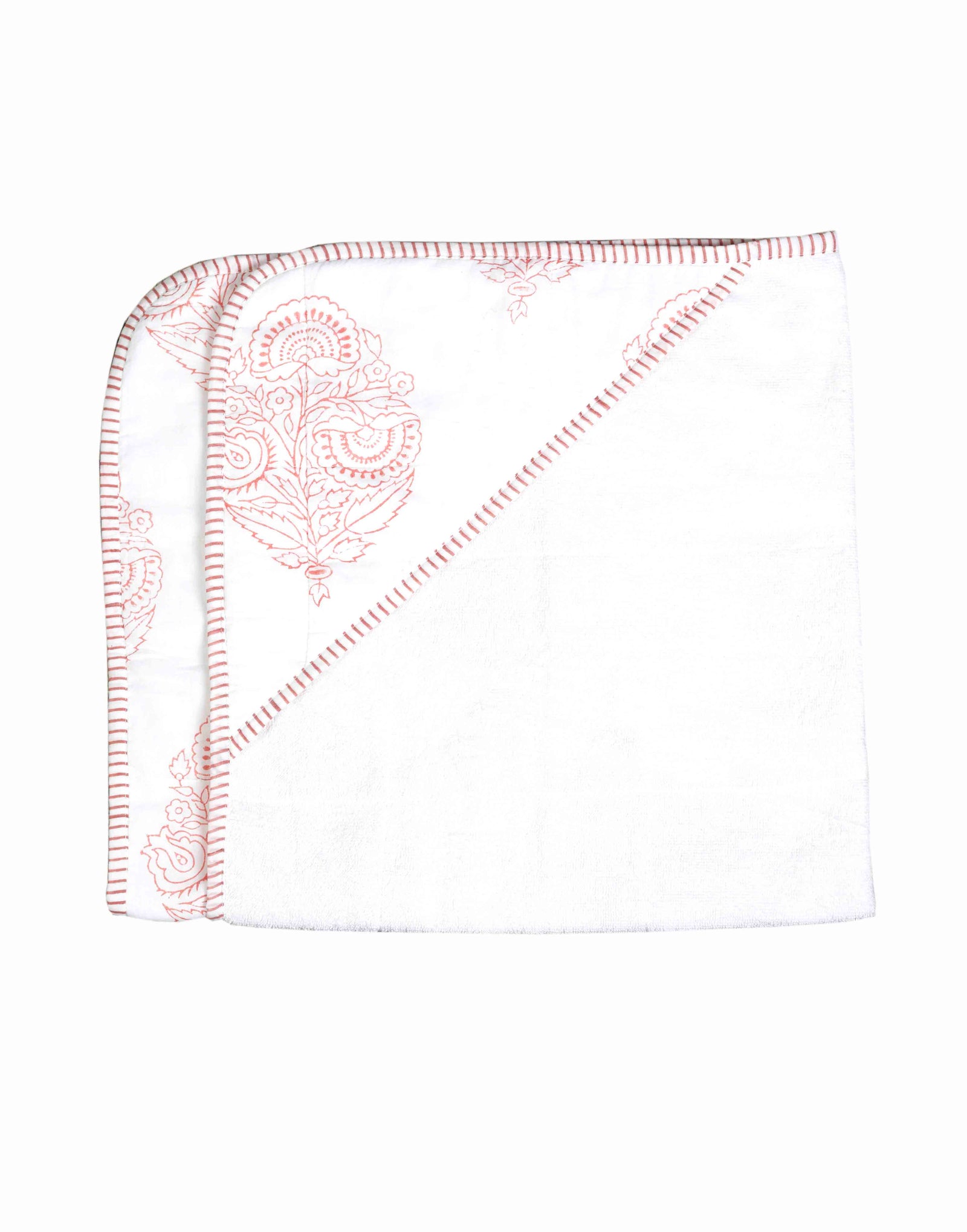 Handmade Cotton Pink City Towel with Floral Motifs