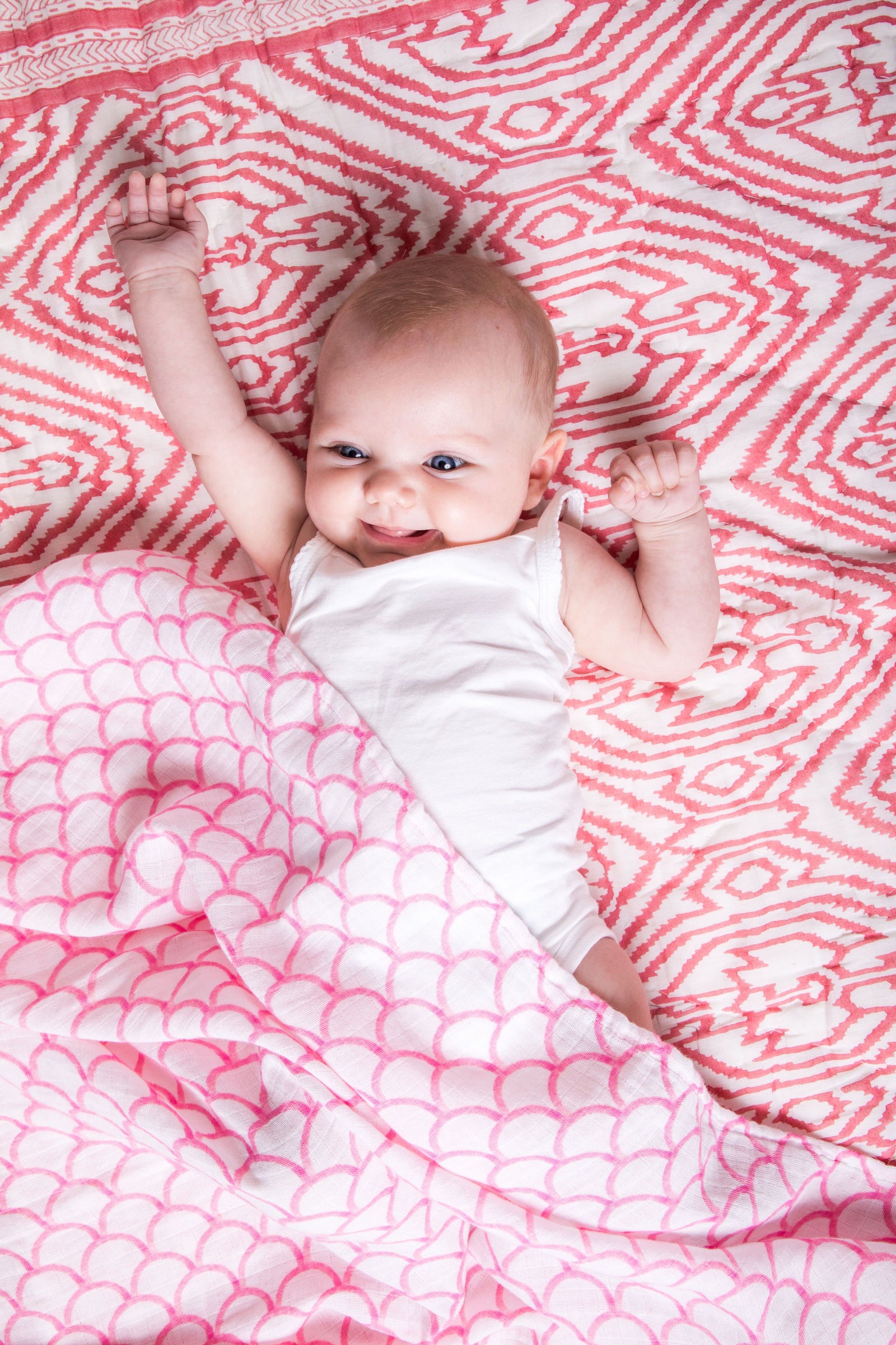 Pink Rainbow Soft Organic Cotton Swaddle for Home or On the Go