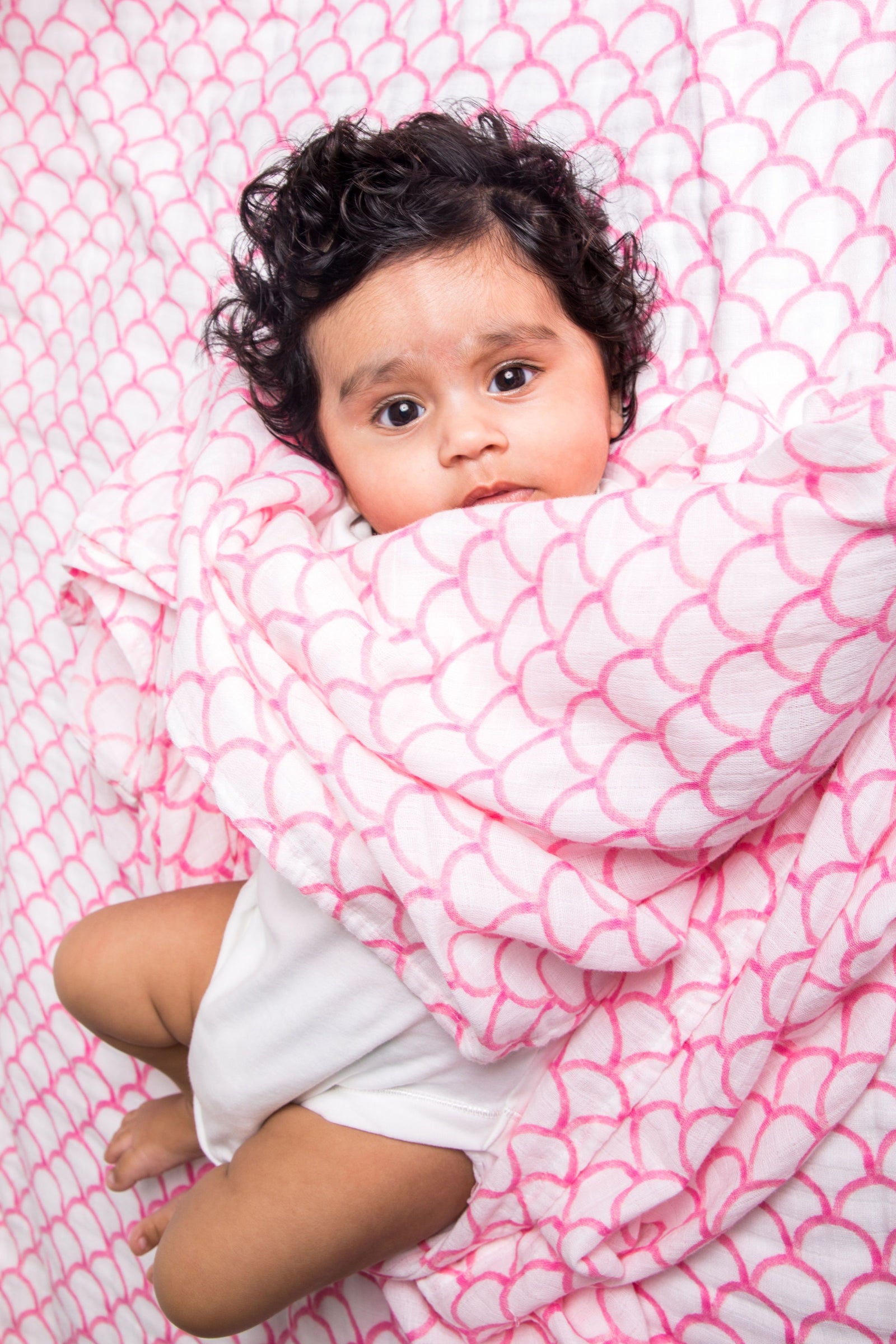 Pink Rainbow Soft Organic Cotton Swaddle for Home or On the Go