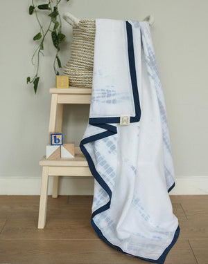 Kyoto Blue Cotton Sewn Dohar Baby Blanket Collection