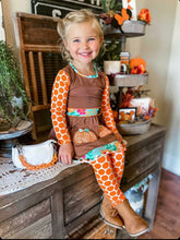 AnnLoren Girls Holiday Orange Pumpkin Patch Autumn Thanksgiving Dress & Leggings 2/3T-9/10