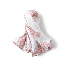 Handmade Cotton Pink City Towel with Floral Motifs