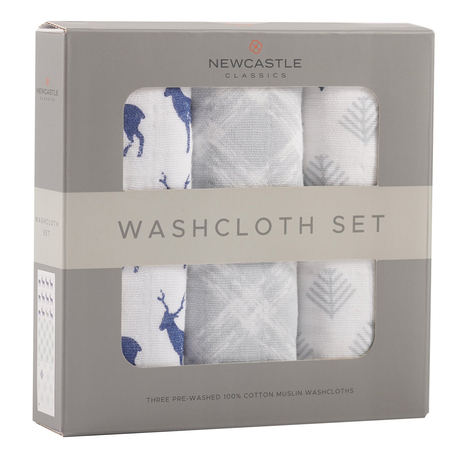 Blue Deer Cotton Washcloth Bath Essential Set 3PK