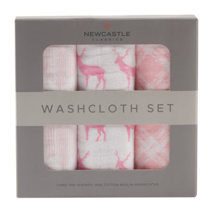 Pop of Pink Cotton Washcloth Bath Essential Set 3PK