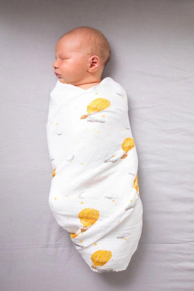 Hot Air Balloon Soft Organic Cotton Swaddle for Home or On the Go