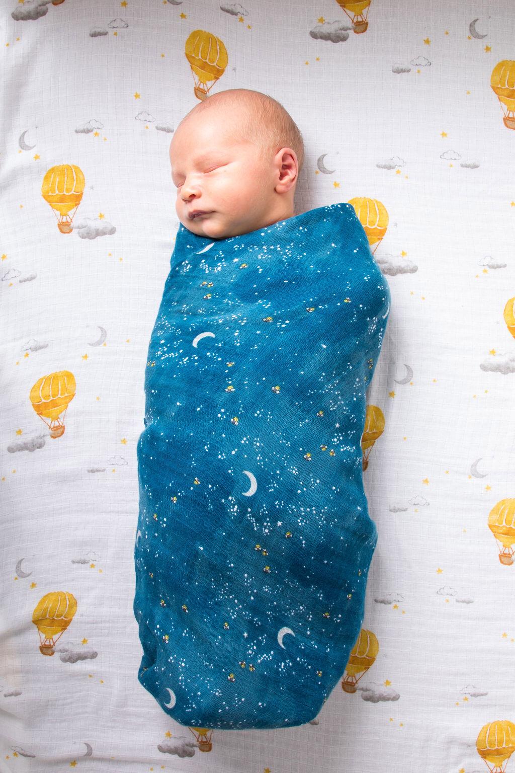 Hot Air Balloon Soft Organic Cotton Swaddle for Home or On the Go