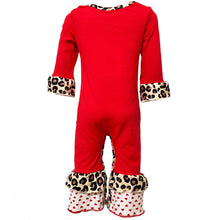 Red Long Sleeve Romper XOXO Valentine's Day Baby Girls Jumpsuit by AnnLoren