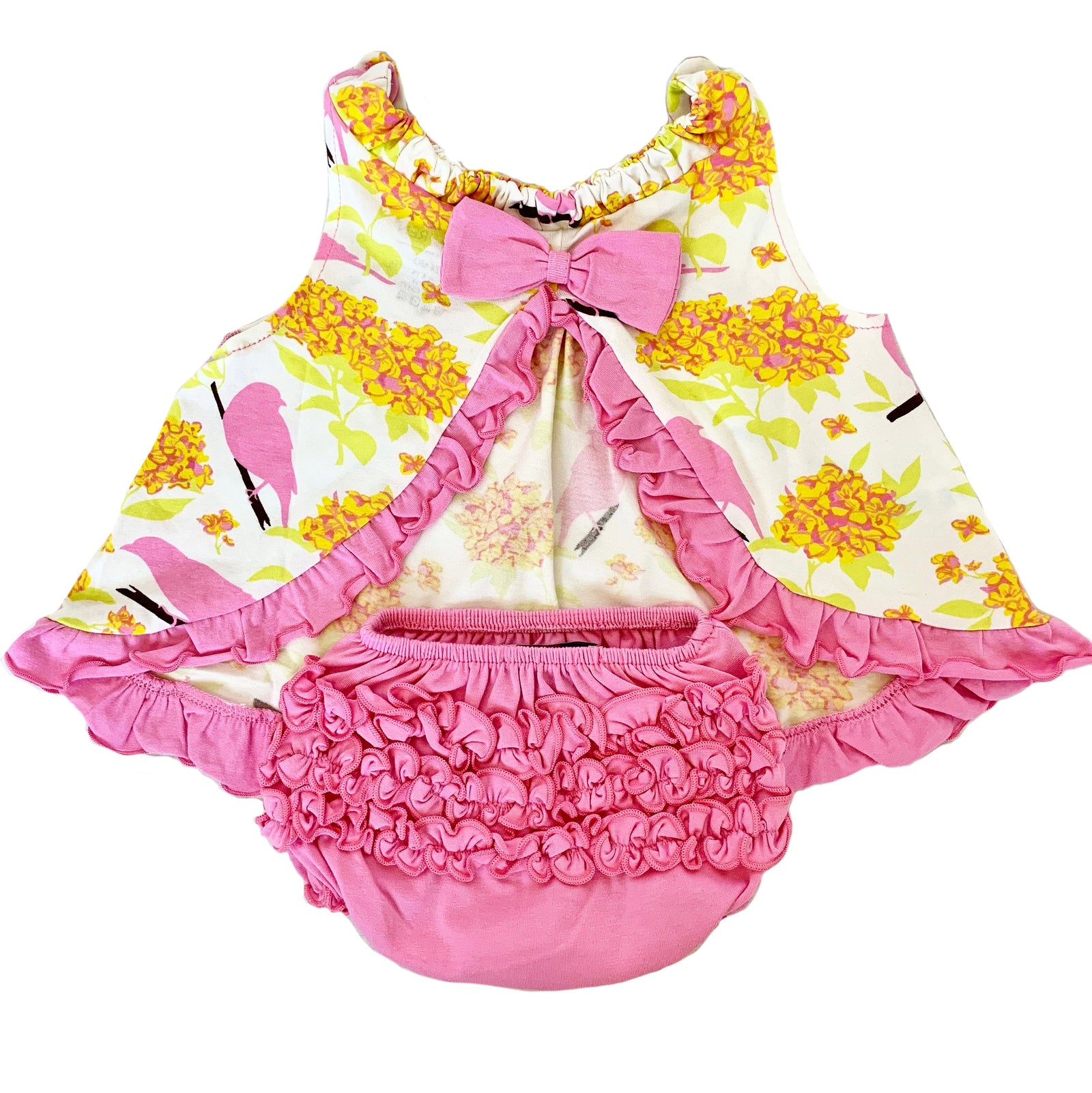 AnnLoren Baby & Toddler Girls Pink Knit Ruffled Butt Bloomer Diaper Cover (3-24 Mo)