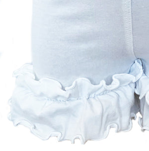 White Knit Ruffle Girls Shorts 4/5T-7/8 by AnnLoren