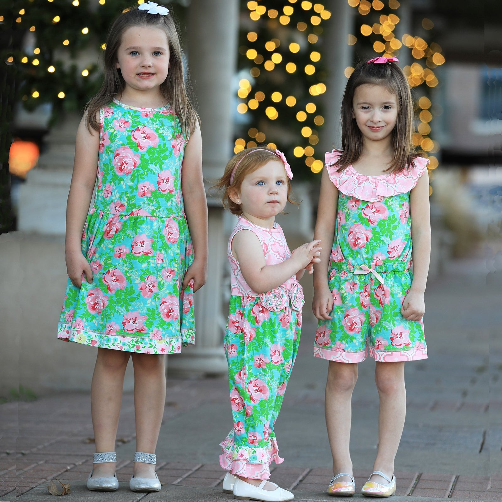 Spring Summer Floral Roses Sleeveless Dress Little & Big Girls Clothing by AnnLoren