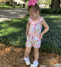 Pink Feather & Polka Dots Shorts One Piece Spring Summer Big Little Girls Jumpsuit Outfit by AnnLoren