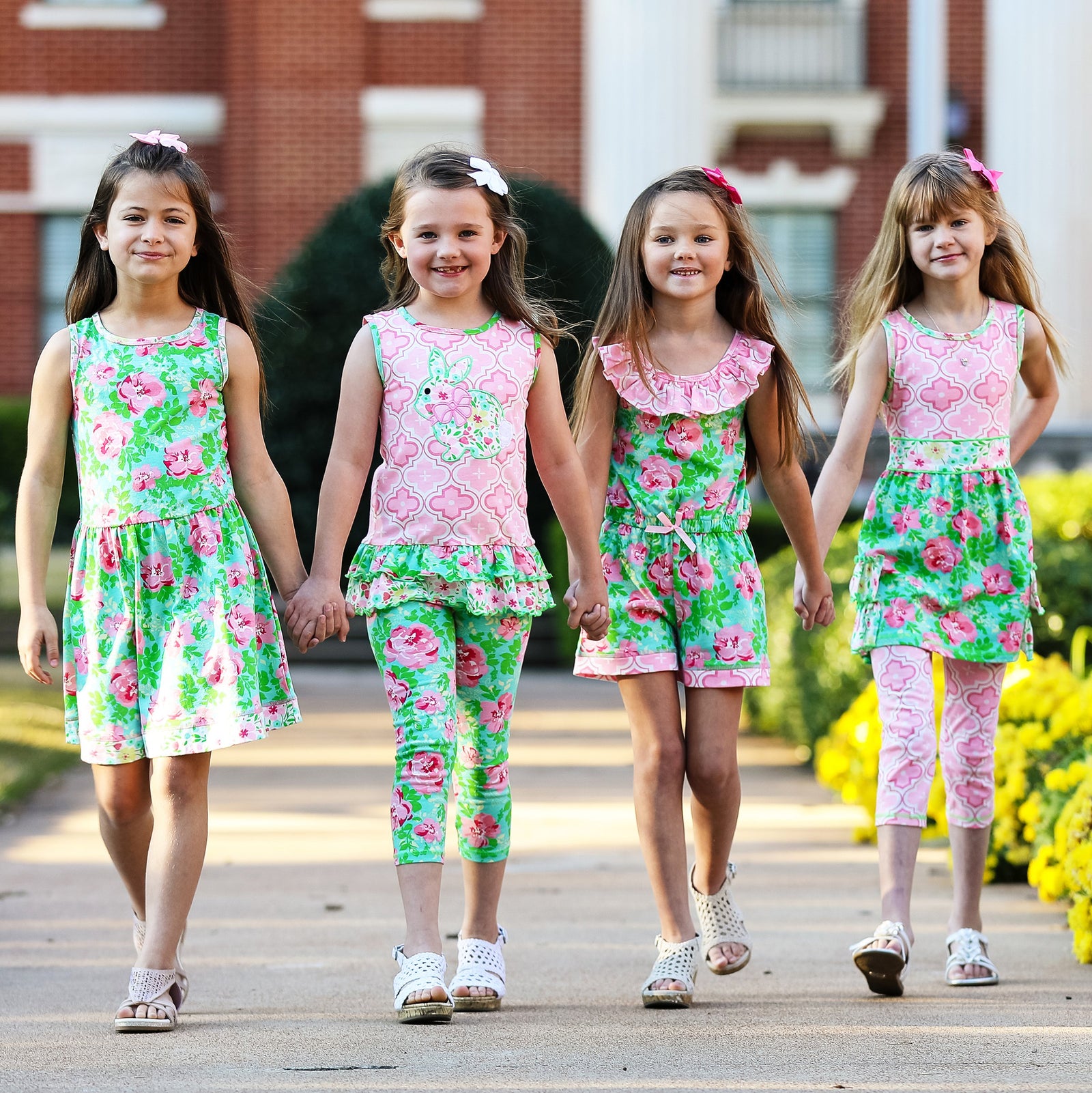 Spring Summer Floral Roses Sleeveless Dress Little & Big Girls Clothing by AnnLoren