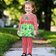 Christmas Holiday Dress and Polka Dot Girls Legging Set for Sizes 2/3T-9/10 by AnnLoren