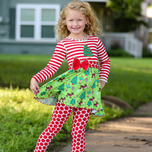 Christmas Holiday Dress and Polka Dot Girls Legging Set for Sizes 2/3T-9/10 by AnnLoren