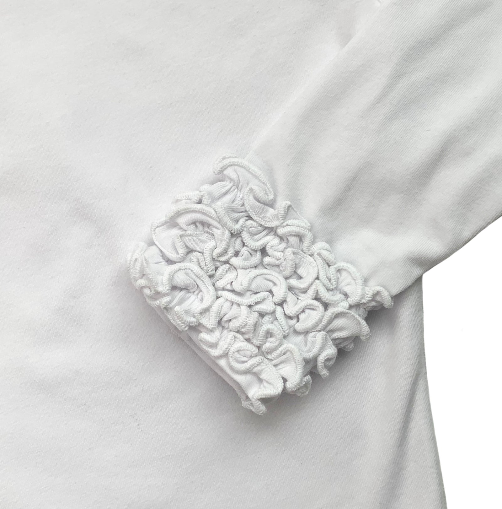 White Boutique Long Sleeve Baby Big Girls Ruffle Layering T-shirt by AnnLoren