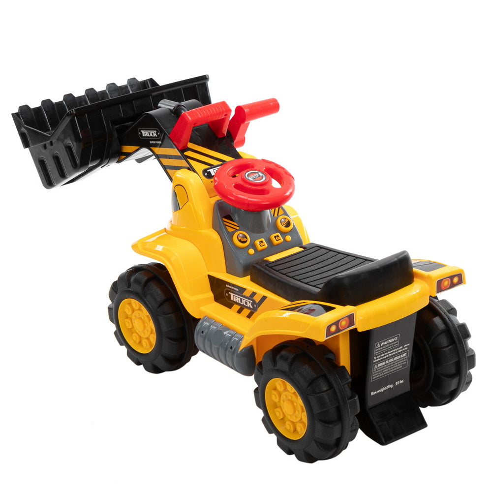 LEADZM Children's Bulldozer Toy Car without Power Two Plastic Simulation Stones and A Hat YF
