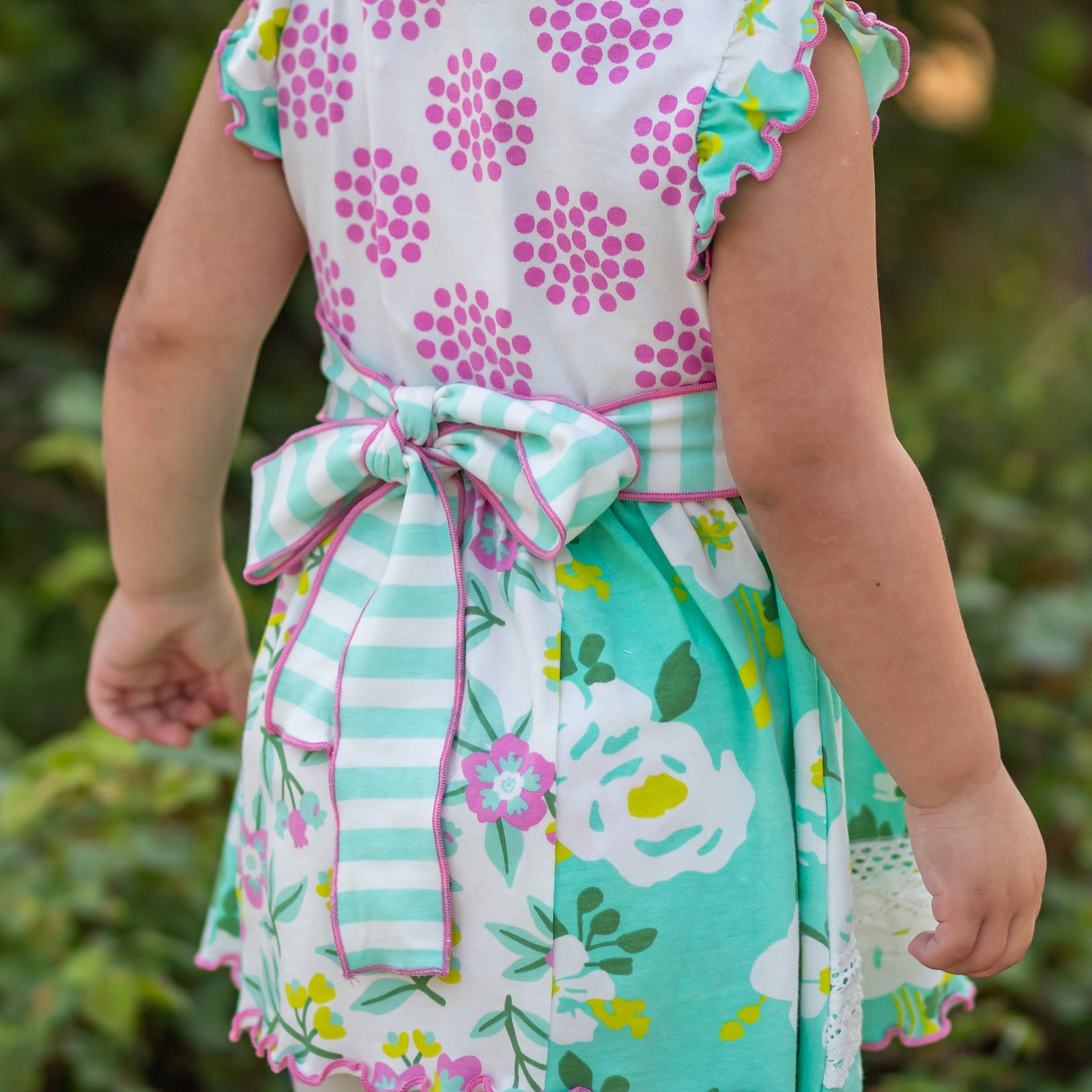 Spring Floral Dress Capri Leggings Holiday Toddler Little Big Girls' Clothing by AnnLoren