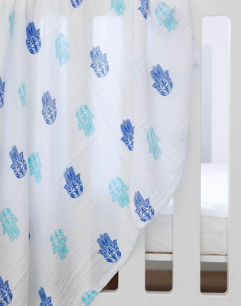 Hamsa Soft Organic Cotton Swaddle for Home or On the Go