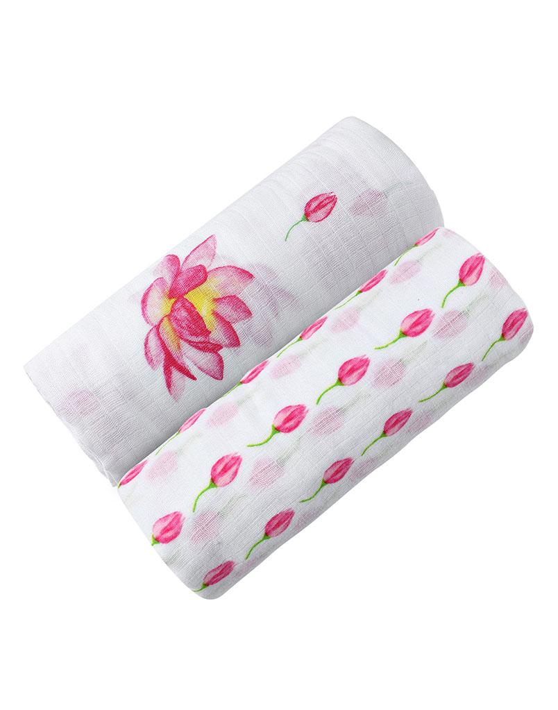 Enchanted Garden Soft Organic Cotton Swaddle Set for Home or On the Go