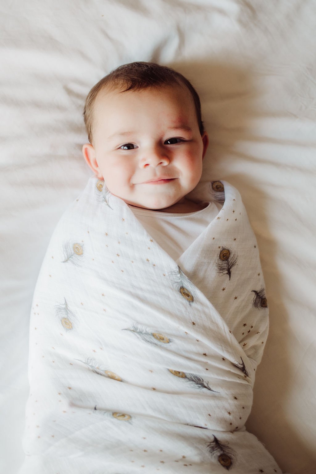 Magical Feathers Soft Organic Cotton Swaddle for Home or On the Go
